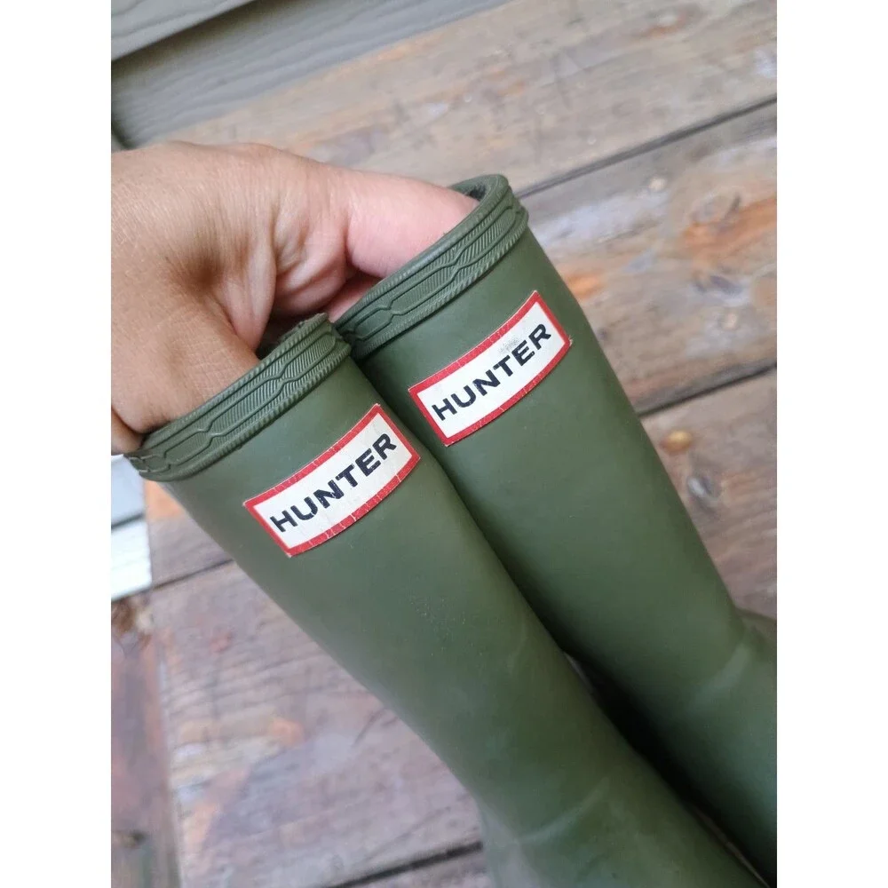 Hunter Kids Olive Green Rain Boots Child Sz US 11